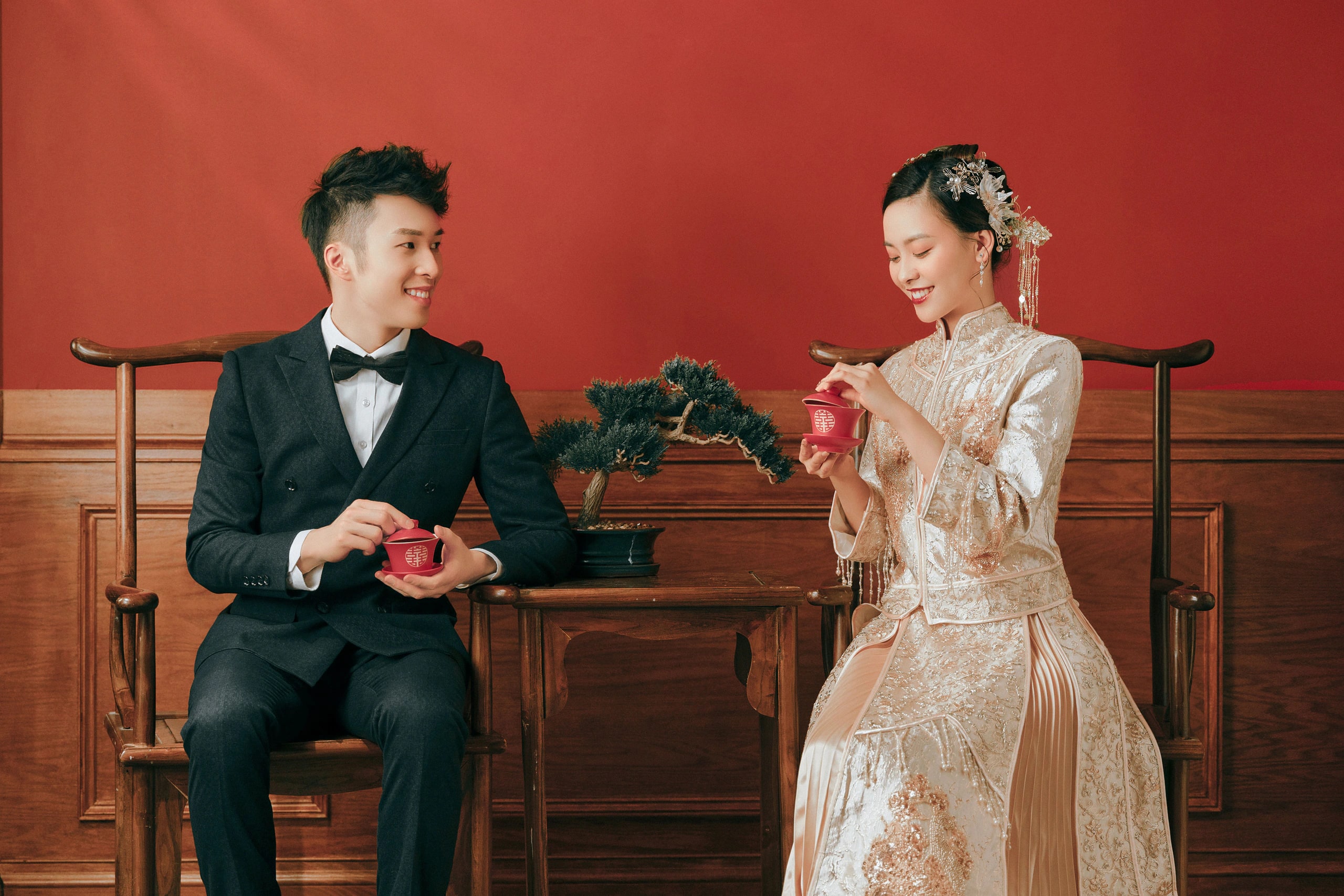 Orchid pre-wedding session — Crimson Dream studio set